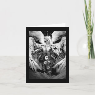 Creepy manga biblical angel Scary Eyes Horror Hall Card