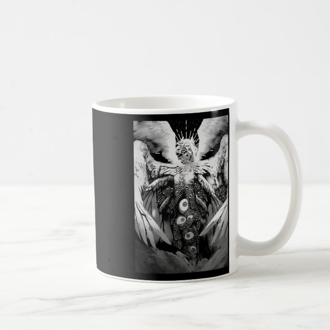 Creepy Manga Biblical Angel Scary Eyes Horror Hall Coffee Mug (Right)