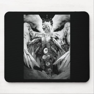 Creepy Manga Biblical Angel Scary Eyes Horror Hall Mouse Mat