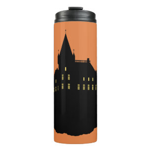 Creepy Mansion in Silhouette Thermal Tumbler