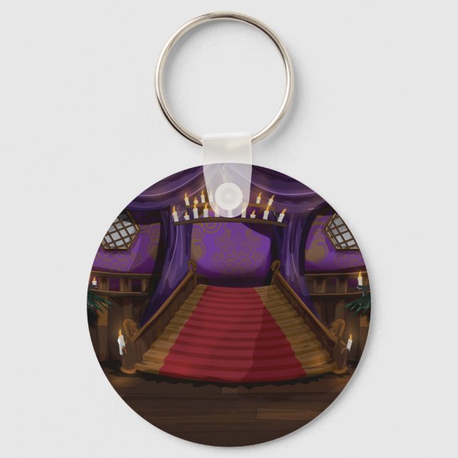 Creepy Mansion Stairway Key Ring (Front)