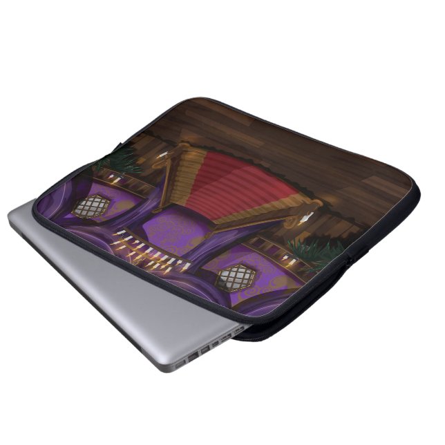 Creepy Mansion Stairway Laptop Sleeve (Front Bottom)