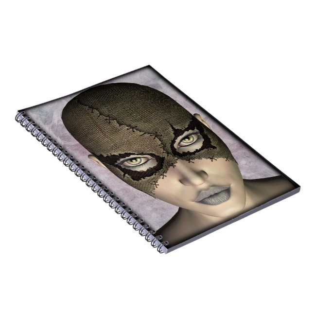Creepy Masked Female Fantasy Art Notebook (Right Side)