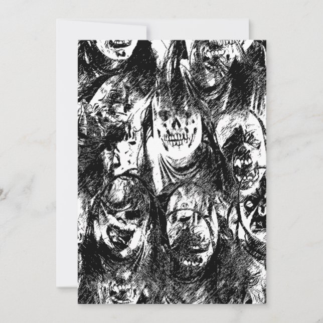 Creepy Masks  Invitation (Front)