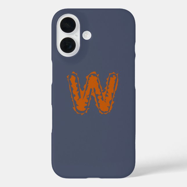 Creepy Monogram Clashing Orange on Blue Case-Mate iPhone Case (Back)