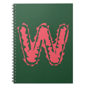 Creepy Monogram Clashing Pink on Green Notebook