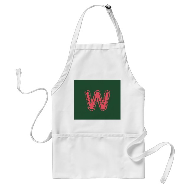 Creepy Monogram Clashing Pink on Green Standard Apron (Front)