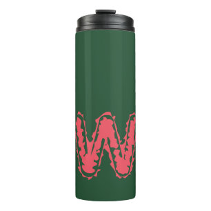 Creepy Monogram Clashing Pink on Green Thermal Tumbler