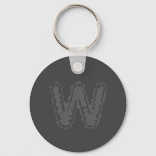Creepy Monogram Grey on Grey Key Ring