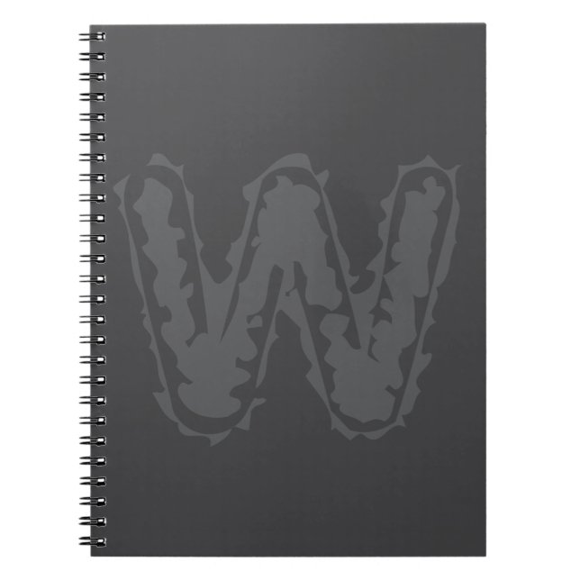 Creepy Monogram Grey on Grey Notebook (Front)
