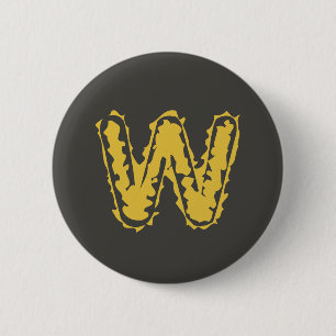 Creepy Monogram Moody Yellow on Dark Grey 6 Cm Round Badge