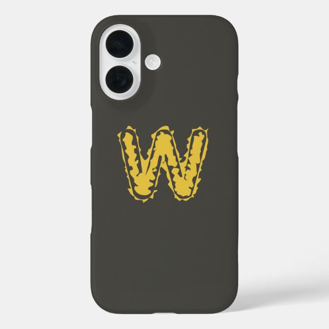 Creepy Monogram Moody Yellow on Dark Grey Case-Mate iPhone Case (Back)