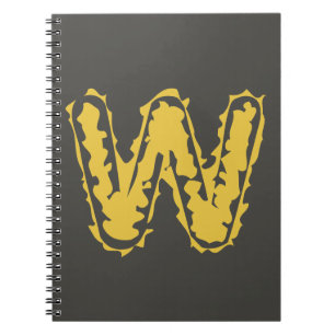 Creepy Monogram Moody Yellow on Dark Grey Notebook