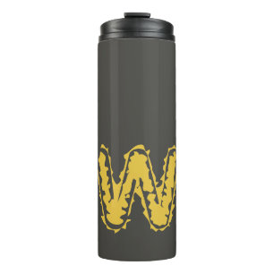 Creepy Monogram Moody Yellow on Dark Grey Thermal Tumbler
