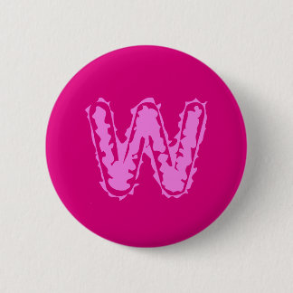 Creepy Monogram Pink on Pink 6 Cm Round Badge
