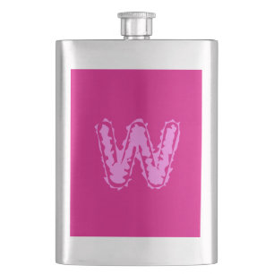 Creepy Monogram Pink on Pink Hip Flask