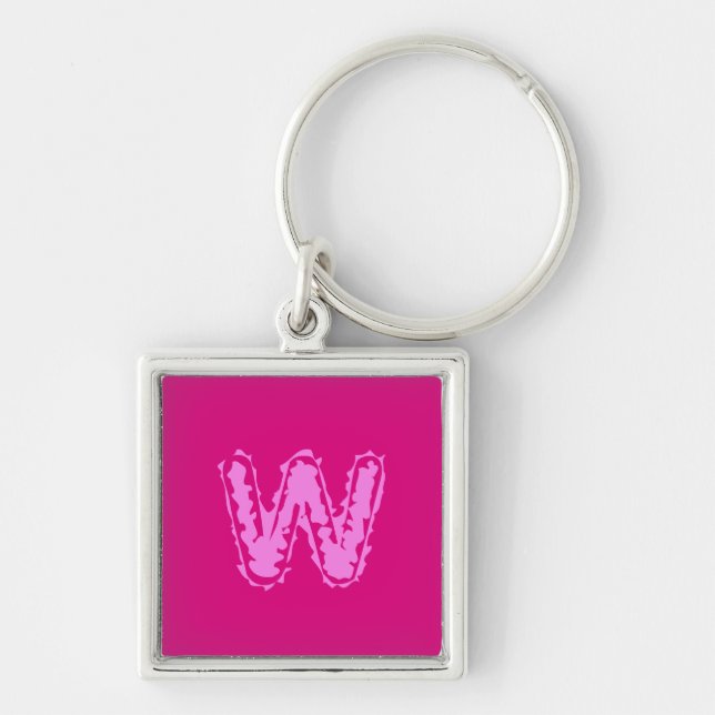 Creepy Monogram Pink on Pink Key Ring (Front)