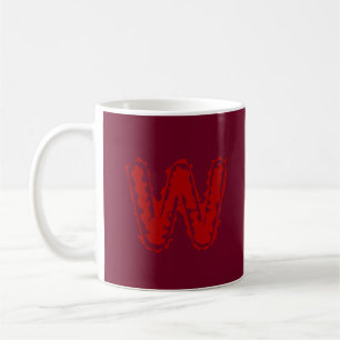 Creepy Monogram Red on Red Coffee Mug