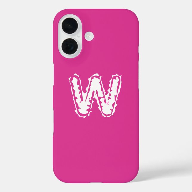 Creepy Monogram White on Pink Case-Mate iPhone Case (Back)