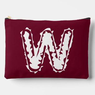 Creepy Monogram White on Red Accessory Pouch