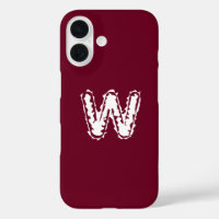 Creepy Monogram White on Red
