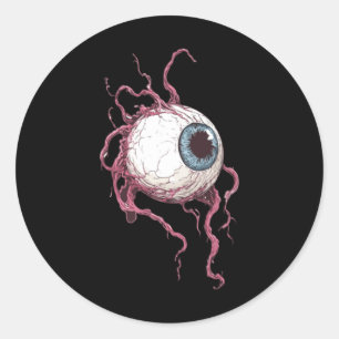 Creepy Monster Eye Tattoo Style Horror Graphic Classic Round Sticker