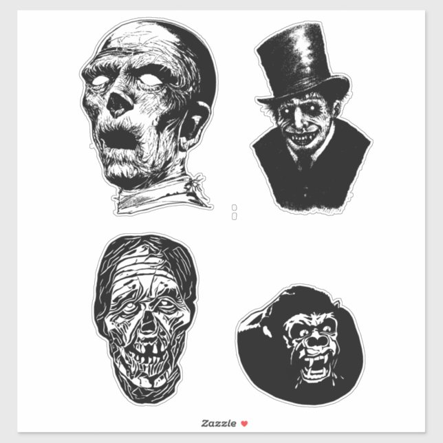 Creepy Monsters Creatures Horror Art illustrations (Sheet)