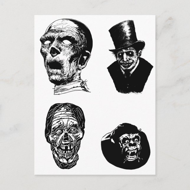 Creepy Monsters Creatures Horror Art  Postcard (Front)