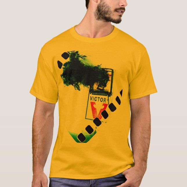 Creepy Mouse in Trap Victor Film Art Photo T-Shirt (Front)