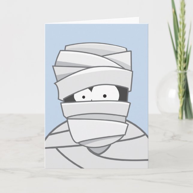 Creepy Mummy Kids Halloween Greeting Card (Front)