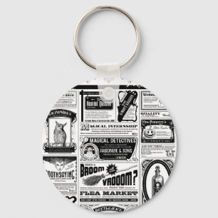 creepy newspaper key ring