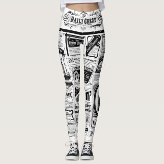 Creepy Newspaper leggings