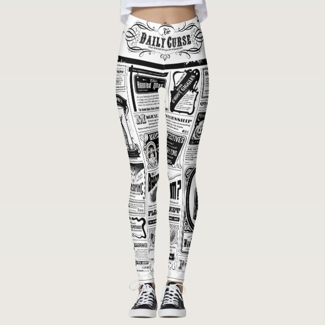 Creepy Newspaper leggings (Front)