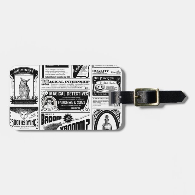 creepy newspaper luggage tag (Front Horizontal)