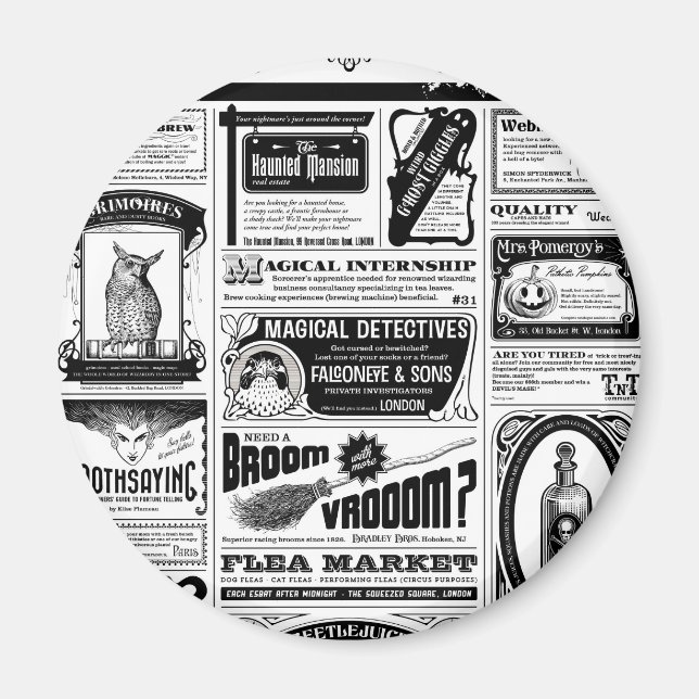 creepy newspaper magnet (Front)