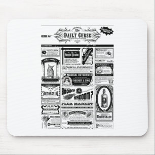creepy newspaper mouse mat