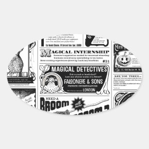 creepy newspaper oval sticker