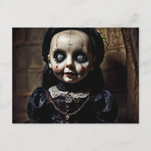 Creepy Old Doll Postcard