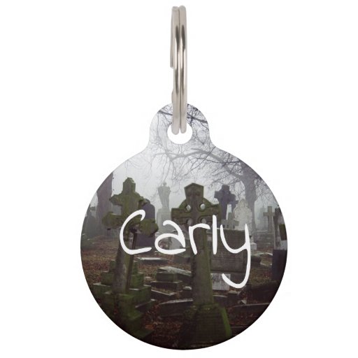 Image of creepy old graveyard Pet Id Tag