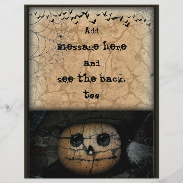 Creepy Orange Pumpkin Jack-o-Lantern (Front)