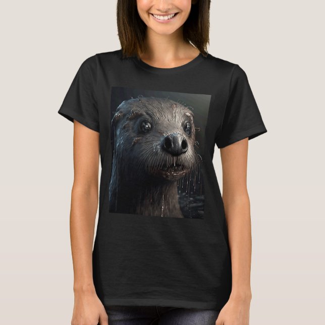 Creepy Otter Creature Spooky Zombie Otter  2 T-Shirt (Front)