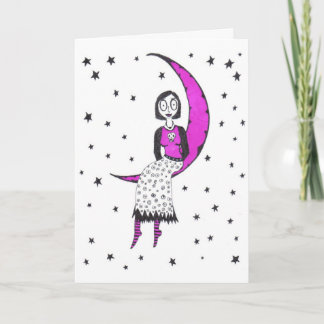 Creepy over the moon and stars card