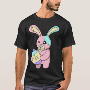 Creepy Pastel Goth Easter Bunny Cute Egg Pentagram T-Shirt