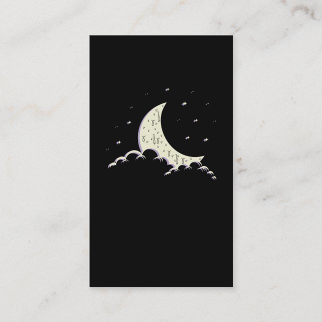 Creepy Pastel Goth Moon Wiccan Business Card (Front)