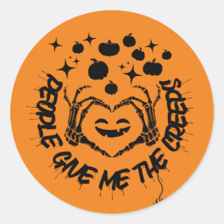 Creepy People Halloween Pumpkin Sticker