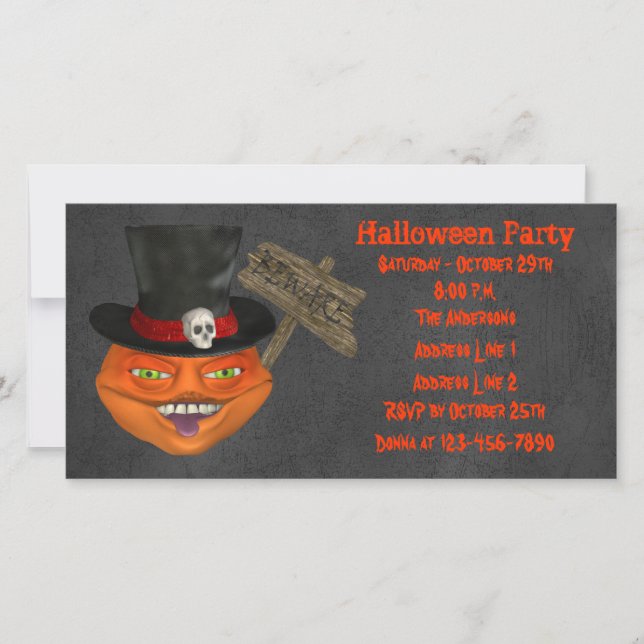 Creepy Pumpkin Face Halloween Party (Front)