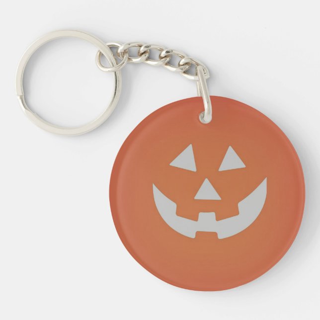Creepy Pumpkin Halloween Keychain (Front)