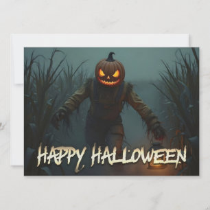 Creepy Pumpkin Head Halloween Scene