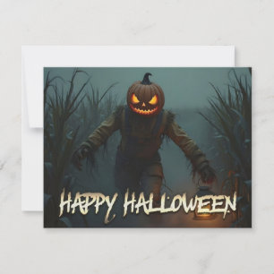 Creepy Pumpkin Head Halloween Scene