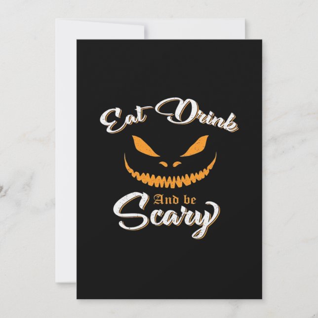 Creepy Pumpkin Monster Halloween Holiday Card (Front)